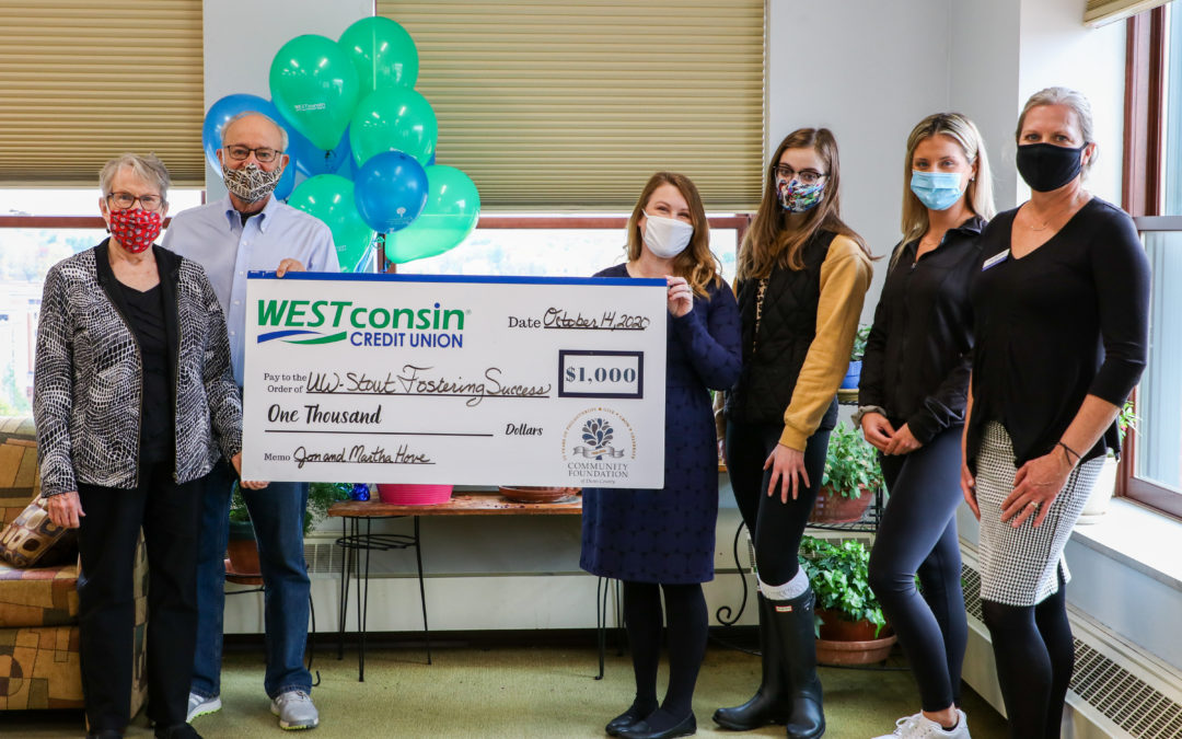 UW-Stout Fostering Success $1,000 recipient of WESTconsin Credit Union Challenge